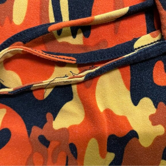5/$25 Urban Heritage Orange Yellow Black Camo Spaghetti Strap Mini Dress M - Picture 10 of 15